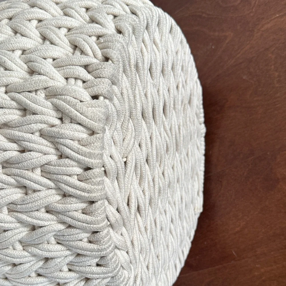 Crate & Barrel - Rulon White Medium Blanket Basket - Picture 8 of 8